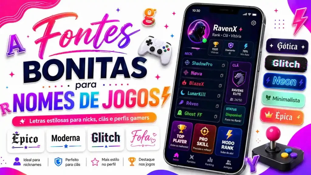 Fontes Bonitas para Nomes de Jogos