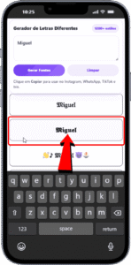 Fontes para Instagram step 2